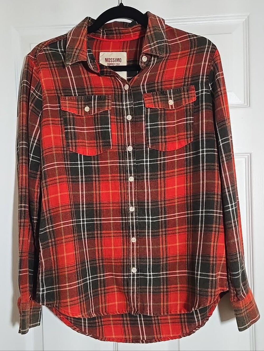 Mossimo Supply Co Red Black Plaid Flannel Shirt Women’s M Grunge 2014